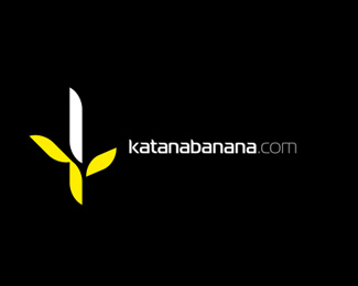 katana banana香蕉武士刀网站标志设计