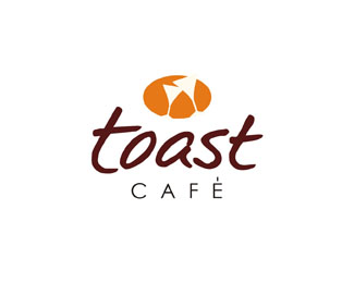 toast cafe吐司咖啡馆标志设计