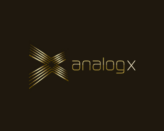 analogx金属线条字母X标志设计